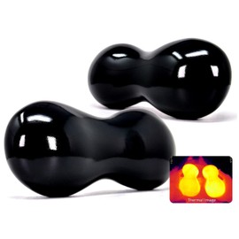 Blissful (Midnight Black)(Set of 2) Synergy Stone - Contoured Hot Stone Massage Tools Deep Heat for Muscle Tension Relief Relaxing and Therapeutic Ultra-Smooth for on Skin with Oil or Over Clothes