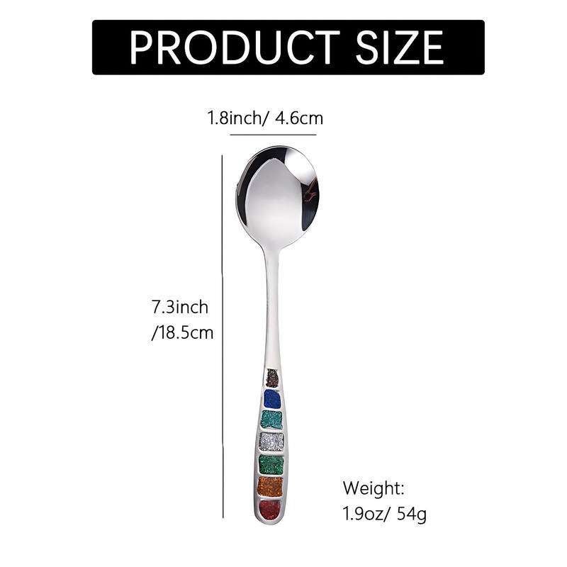 Turbokey 7.3 Inch Soup Spoons Set 304 Stainless Steel Spoons