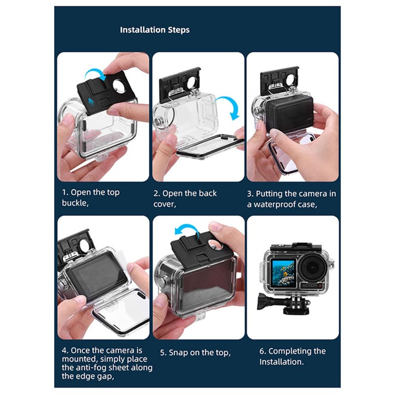 60M Waterproof Case Compatible with DJI OSMO Action 3/4 Outdoor