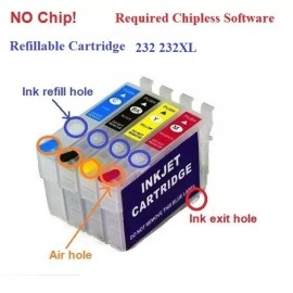 For Epson 232XL Empty NO Chip  Refillable Cartridge for WF-2930 WF-2950 XP-4200 XP-4205