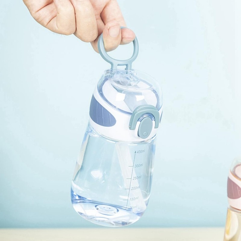Peakloong 400Ml Water Bottle with Straw Drinking Bottle for Toddlers