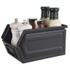 APS Industrial Snack Box Black Metal Box with Labelling Compartment,