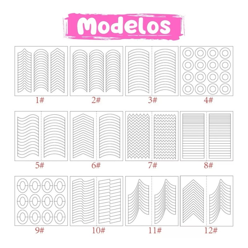 Universo en Linea Plantillas Adhesivas Diseño Uñas Esmalte/ Gel/ Acrílico
