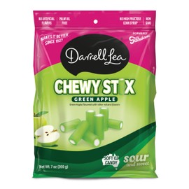 Darrell Lea Chewy Stix, Sour & Sweet, Palm Oil Free, Made in Australia, Shareable, Sour Apple, 7 Ounce (Pack of 1)