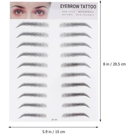 Cabilock 2 Piezas Pegatinas de Cejas Artificiales Negras de Papel, para Aplicación Rápida, Ahorro, Uso Sencillo, Acabado de Imitación
