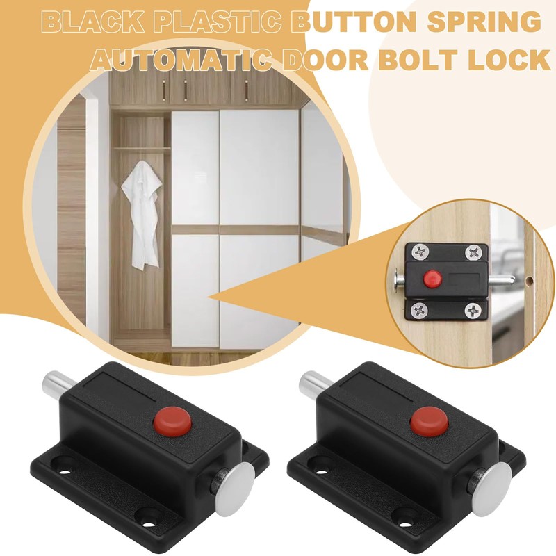 LT Easiyl Pack of 4 Black Plastic Door Latch with