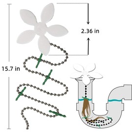 2 Pack Flower Shape Shower Drain, Sink Shower Drain Protector Remover Hair Filter Chain Hook - Catcher Strainer Hair Snare for Bathroom, Kitchen, Bathtub