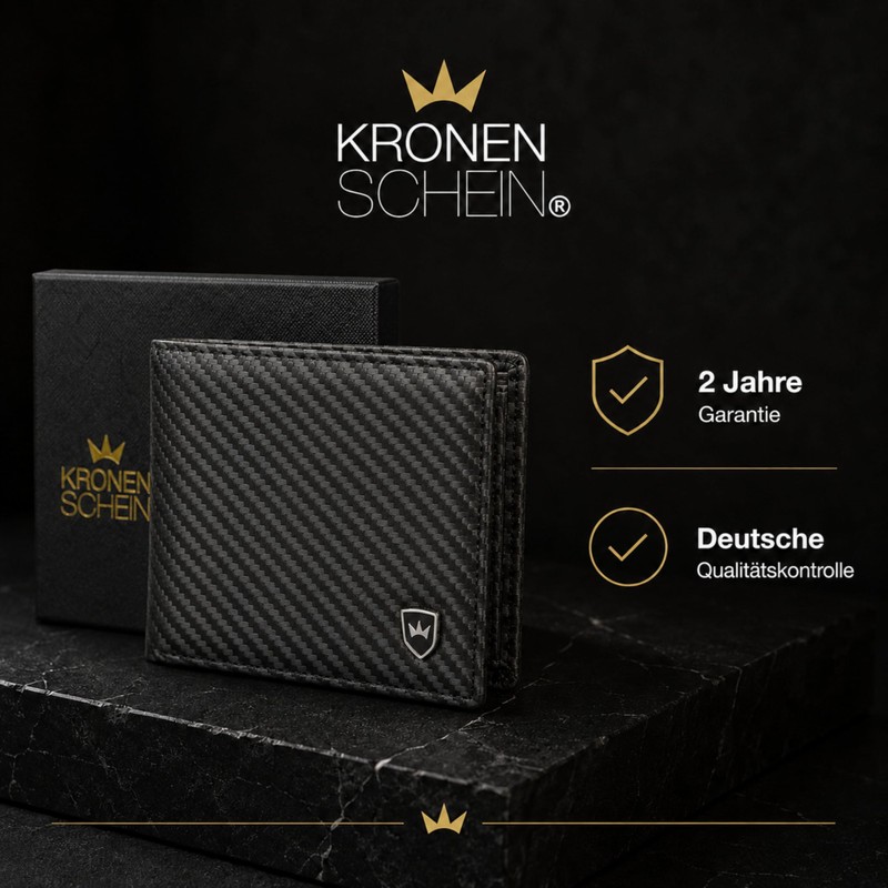 Kronenschein® Premium Men’s Wallet Made of Nappa Leather, RFID Protection,