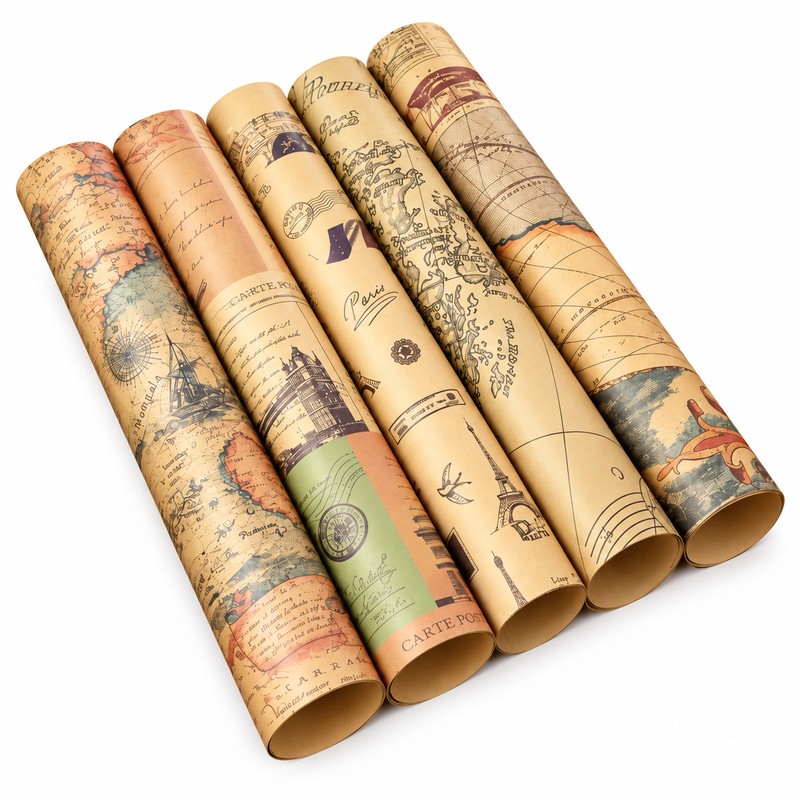 Vintage Kraft Gift Wrapping Paper for Birthdays and Holidays –
