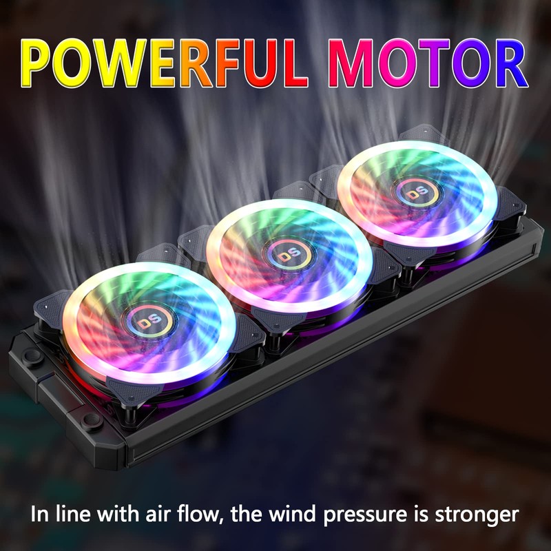 Miheal Addressable RGB LED 120mm Case Fan with Controller for