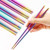 Stainless Steel Chopsticks Reusable Multicolor Lightweight 304 Metal Chopsticks Dishwasher
