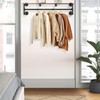 Yawinhe Industrial Pipe Clothes Rack with Top Shelf, Wall Mounted