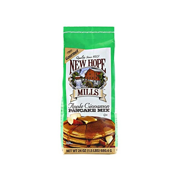 New Hope Mills Flavored Pancake Mix- Two 24 oz. Bags- Your Choice of 5 Different Varieties (Apple Cinnamon)