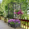 lalahoni Panter Box with Trellis, Climbing Plants Outdoor, Vegetable Herb