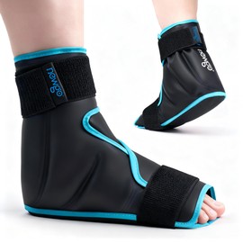 NEWGO Ice Pack Foot Ankle Ice Pack Wrap for Plantar Fasciitis, Foot Surgery Recovery, Hot Cold Therapy Ice Boot for Bunions, Ankle Injury, Swelling, Burning Feet - Black