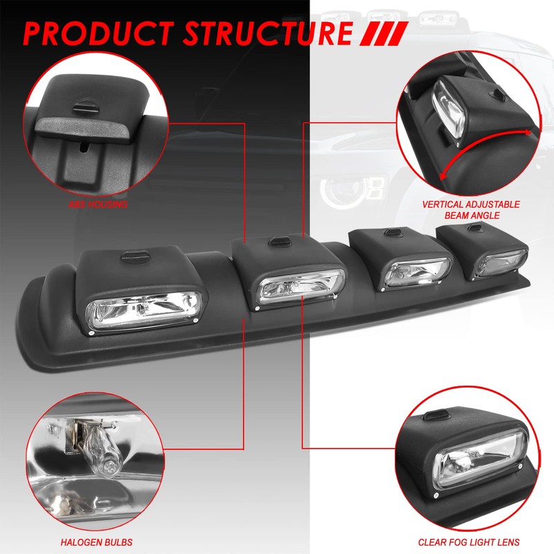 Auto Dynasty Fog lights, Universal Front Top Roof Mounted Driving