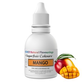 Sugarflair 100% Natural Flavour Estratto di Mango - Aromi Naturale per Torte, Cupcake, Glasse, Pasticcini e Dessert, Aroma Alimentare - Aroma Natural, Kosher - 30 ml