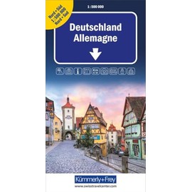 Kümmerly+Frey Strassenkarte Deutschland Nord+Süd 1:500.000: Detaillierte Doppelkarte inkl. Transitpläne, Ortsverzeichnis und Reiseinformationen