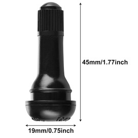 Elsjoy 100 Pack TR413 Tire Valve Stems, Tubeless Rubber Snap-in Tire Valve Stem, Short Black Tire Valve Stem, Fits 0.453 Inch Rim Holes on Standard Vehicle Tires