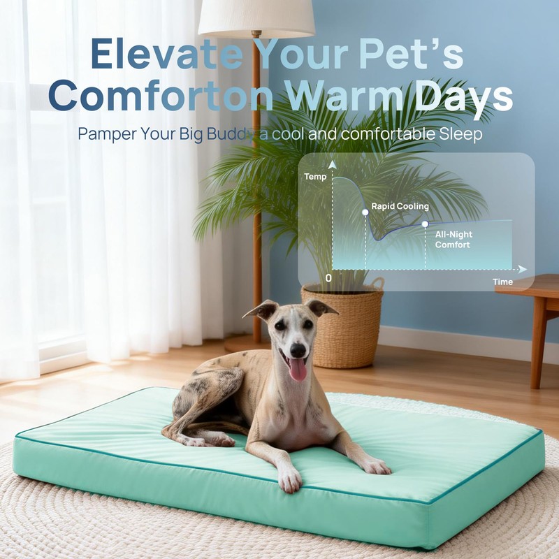 blunique Cooling Dog Bed for Large Dogs, Orthpedic Cooling Pet