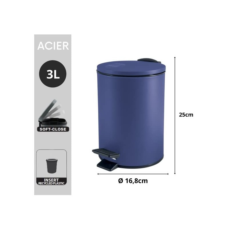 Spirella Adelar Bin 3 Litres Stainless Steel with Automatic Close