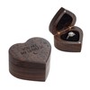 Wislist Engagement Slim Wood Ring Box Heart Shaped Ring Case
