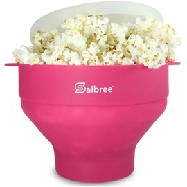 The Original Salbree - Máquina de palomitas de maíz para microondas, tazón plegable para microondas, no requiere aceite, la mayoría de colores disponibles (magenta)