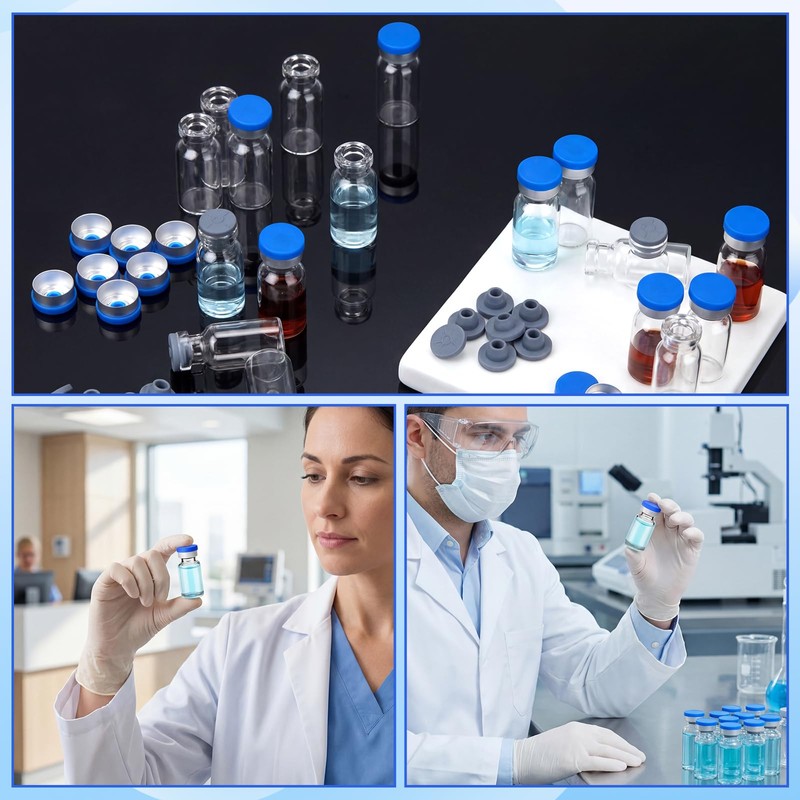 BrightRow 100 Pack 3ml Sterile Empty Vials with Self Healing