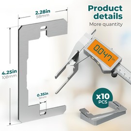 Wall Plate Spacer,Metal Single Gang Device Leveler,Flush Fit Leveling Plate,Outlet Shims, Device Level Plates for Use with Electrical Boxes and Receptacles,Steel (Wall Plate Spacer- 10 Pcs)