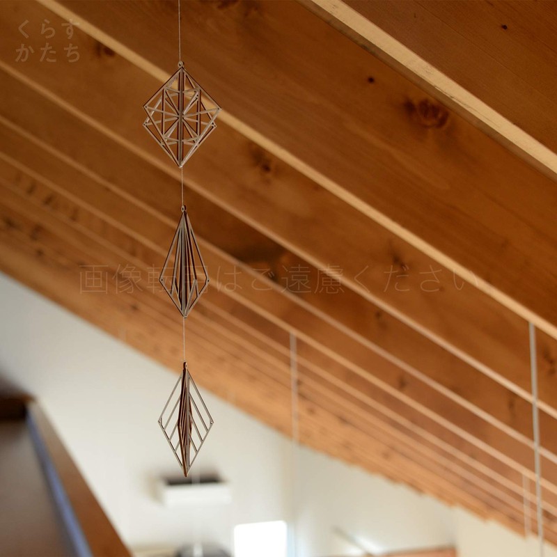 Kito Scandinavian Mobile Himmeli Wooden Ornament with Mounting Hook, Square,