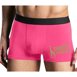 Knaughty Knickers Deep throat - Giraffe Funny Logo Pink Mens Boxer Brief Adult Fun Design