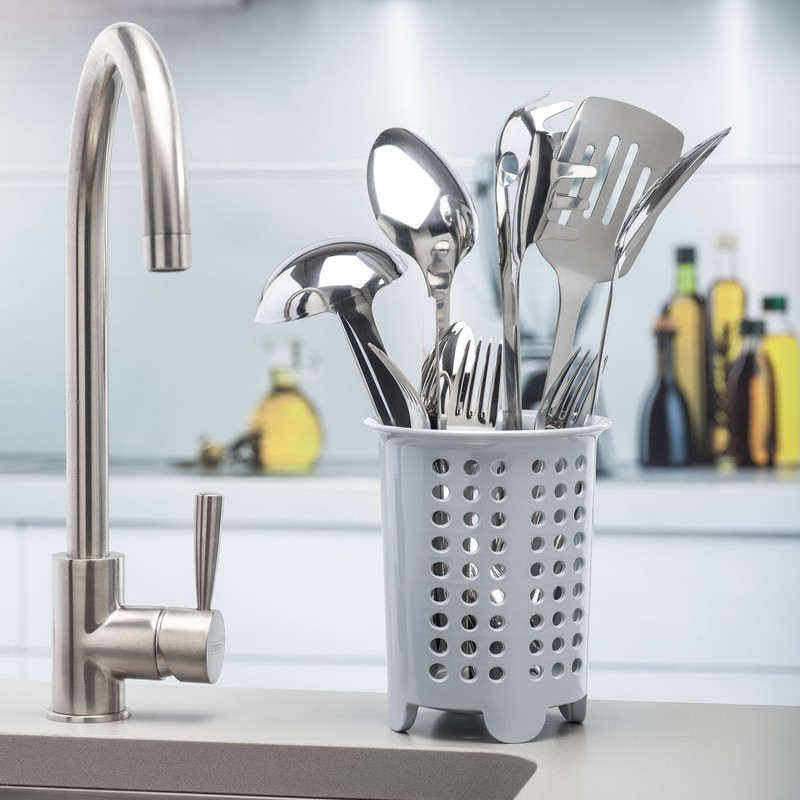 Zeal Cutlery Drainer/Utensil Pot, 14 x 14 x 17 cm,