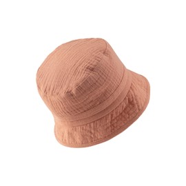 Sterntaler Muslin Fishing Hat - Unisex Sun Hat Made of Cotton Muslin (Organic) - Baby Bucket Hat with Muslin Lining (Organic) - UV Protection 50+ Baby and Children Summer Hat, Light brown, 53