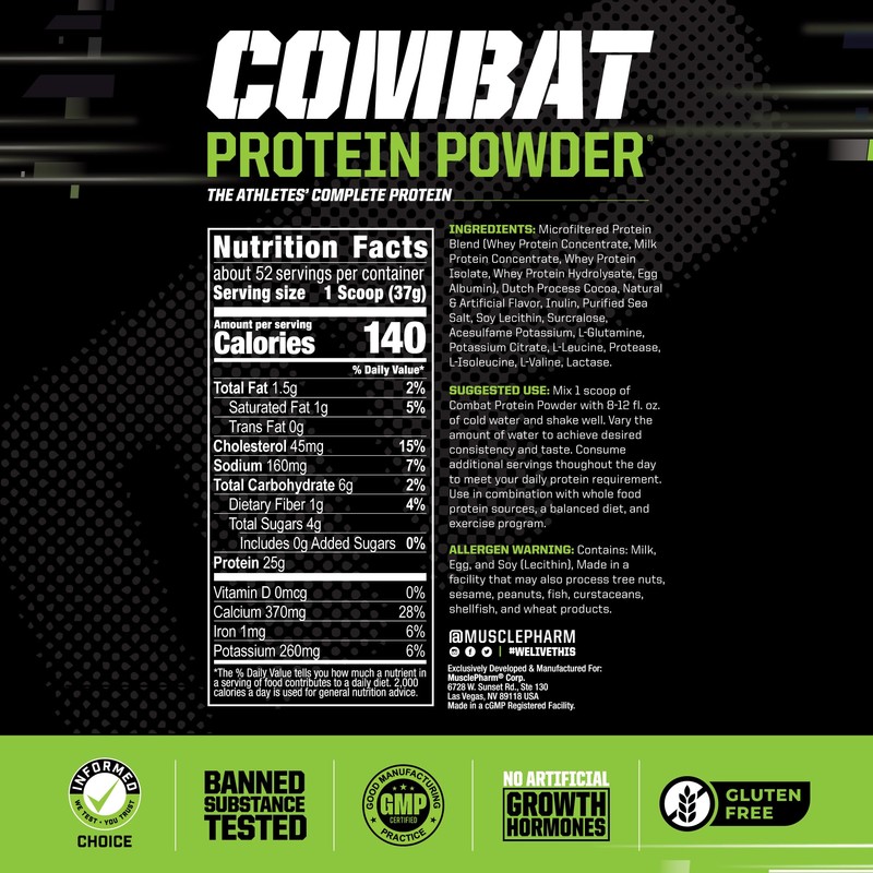 Muscle Pharm Muscle Pharm Combat 4lb Chocolate Protein and MusclePharm