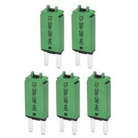 DMiotech 5 Pack 28V DC 30A Green ATC/ATO Manual Narrow Mini Resettable Fuse for Automotive Circuit Breaker Reset Fuses Low Profile Blade Fuses for Car Truck SUV Marine Boat Motorcycle