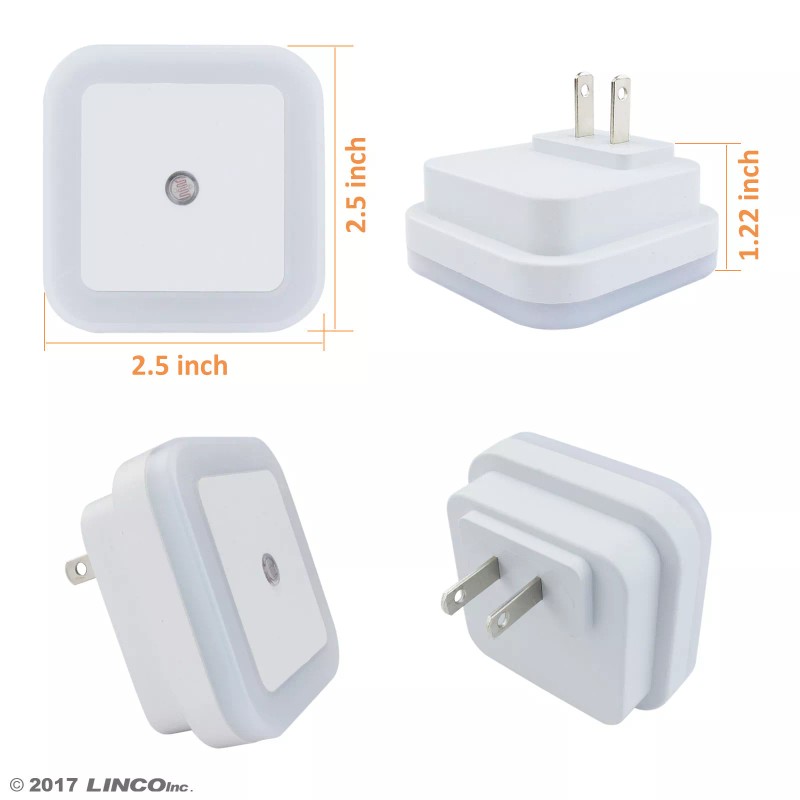 LINCO LED Plug Night Light Wall Lamp With Dusk to
