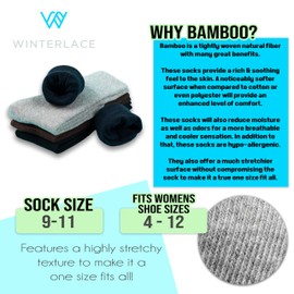 Winterlace Womens Soft Bamboo Rayon Viscose Dress Socks, 6 Pairs Trouser Socks Premium Thin Crew Socks Bulk Pack (White (12-Pairs))