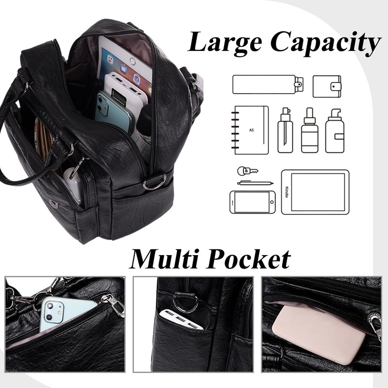 Boletochic Mini Backpack for Women Lightweight Waterproof Leather Backpack Purse