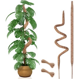 2 Pack 48 Inch Moss Pole, Bendable Moss Pole for Plants Monstera, Tall Moss Poles for Climbing Plants Indoor, Large Support, Garden Trellis Stick Stakes for Plant
