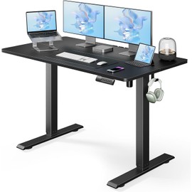 Marsail Electric Standing Desk, Adjustable Height Stand up Desk, 48 x 24 Inches Sit Stand Home Office Desk, Computer Desk, Black
