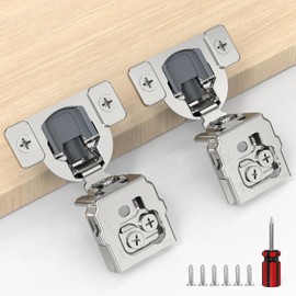 Furniware 30 Pack 15 Pairs 1-1/4 inch Overlay Soft Close Hinges for Face Frame Kitchen Cabinet Hinges Satin Nickel - 3 Way Adjustability Concealed Soft Close Hinges Damper Self Closing