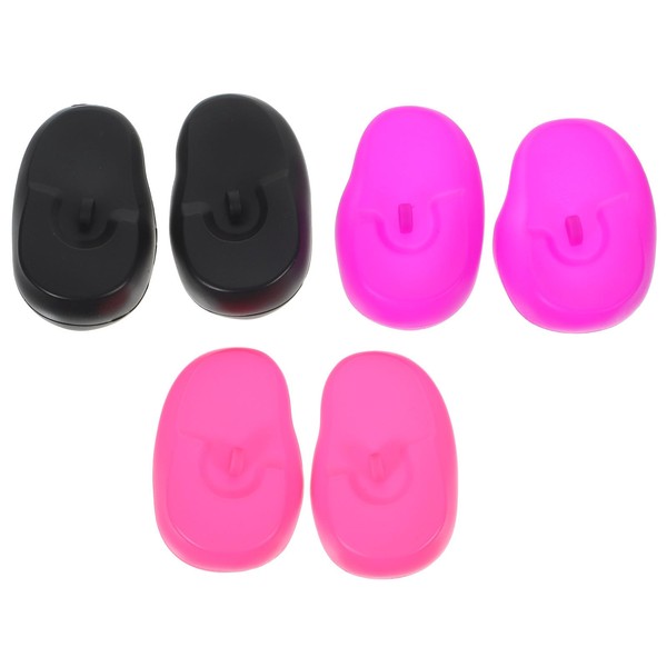 FOMIYES Ear Covers, 3 Pairs Earmuffs Silicone Ear Protectors Ear Covers for Hair Dye Shower, Bathing
