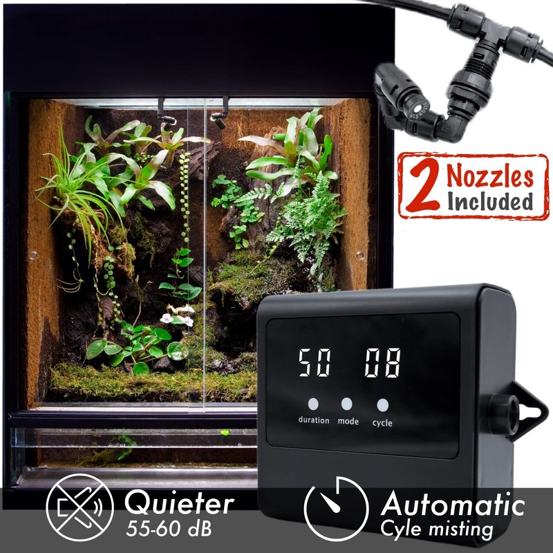 MrReptile Reptile Mister Humidifier, Automatic Mister for Reptiles、Indoor Plants, Upgrade