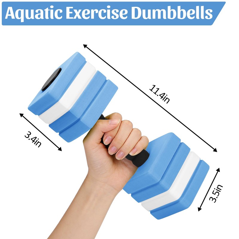 2 Pack Aquatic Exercise Dumbbells Swim Dumbbells High Density EVA