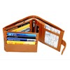 RAS WALLETS Men's RFID Passcase Trifold Real Leather Wallet Multi