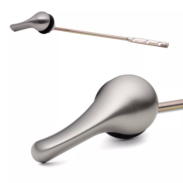 Qualihome Brushed Nickel Toilet Tank Flush Lever Handle, Universal Front