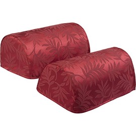 Classic Home Store Decorative Pair of Traditional Leaf Design Standard Round Arm Caps (Cream)