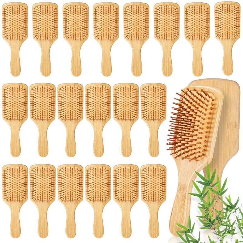 10 cepillos de pelo de bambú para mujeres, 8.46 x