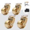 4 Pack Brass Swivel Caster Wheels-Loading 440lbs, 360 Degrees Universal