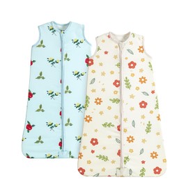 CocoCradle Baby Sleep Sacks Buttery Soft Swaddle Wearable Blanket for Toddlers' Sleeping Bags, 2-Way Safe Zippers 0.5TOG for Babies | S